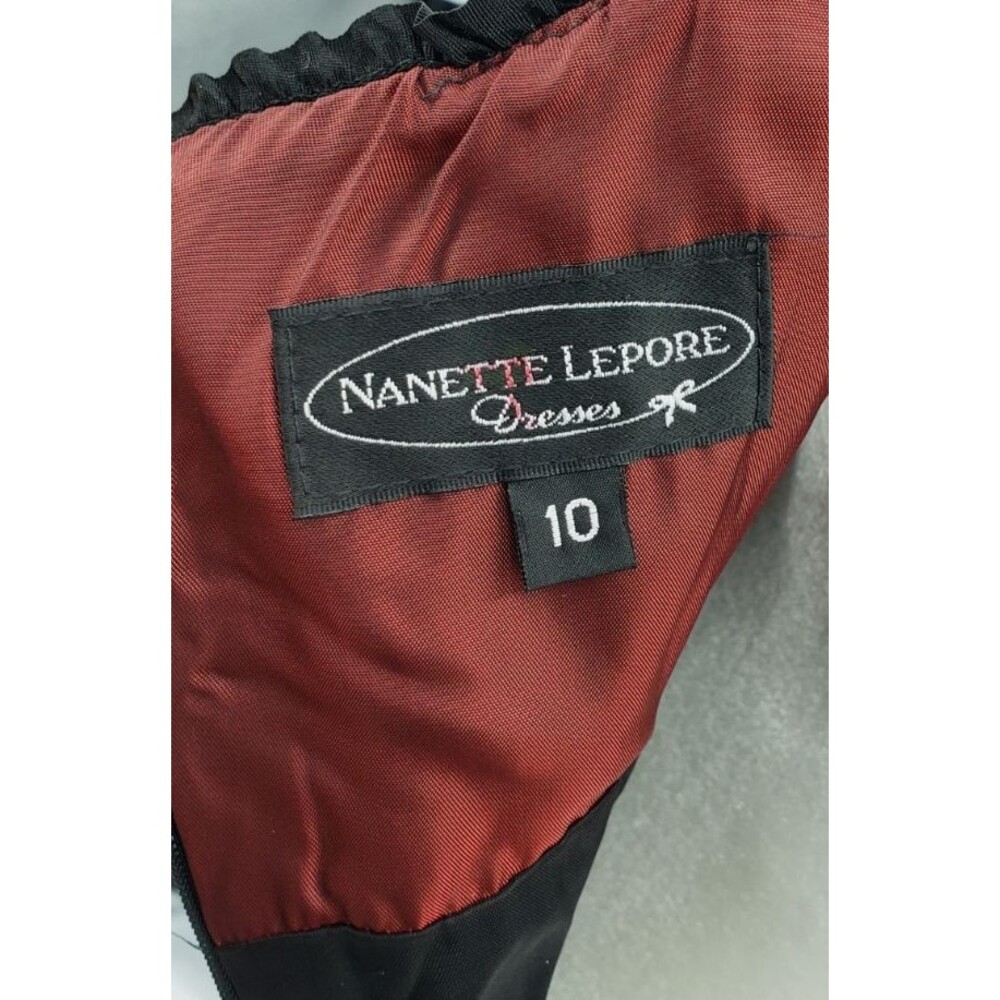 Y2K Nanette Lepore Empire Waist Dress Sz 10 Black Teal Velvet Bodice Whimsygoth - Picture 3 of 11